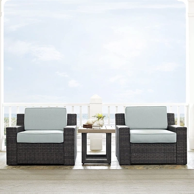 Crosley Furniture Beaufort Outdoor Wicker Side Table In Black