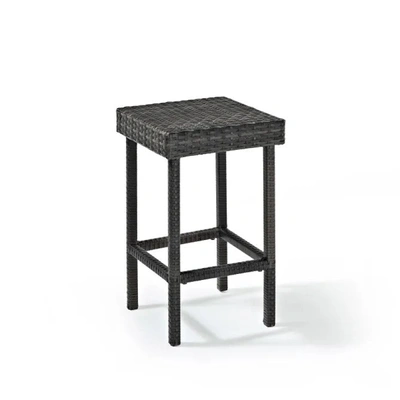 Crosley Furniture Palm Harbor Outdoor Wicker Bar Height Stools In Black
