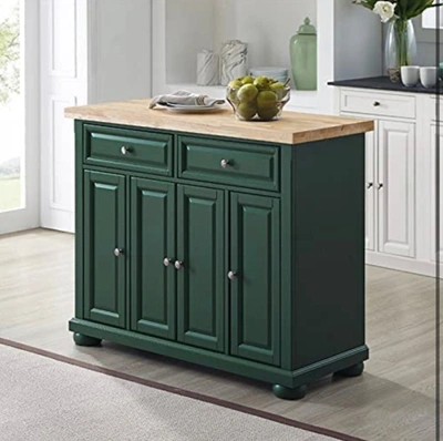 Crosley Sparrow & Wren Madison Kitchen Island/cart In Emerald Green