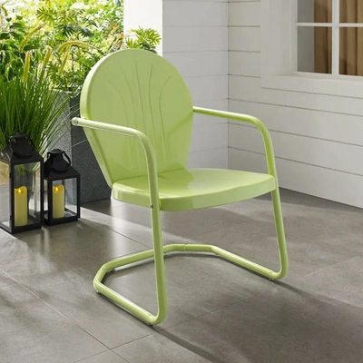 Crosley Furniture Griffith Retro Metal Outdoor Chair, Key Lime In Green