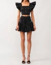 SOFIE THE LABEL HAILEY FLUTTER SLEEVE TOP IN BLACK
