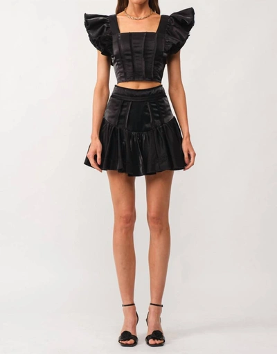 Sofie The Label Hailey Flutter Sleeve Top In Black