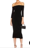 NORMA KAMALI OFF THE SHOULDER MIDCALF MIDI IN BLACK