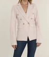 DOLCE CABO FAUX SUEDE DOUBLE BREASTED BLAZER IN PALE PINK