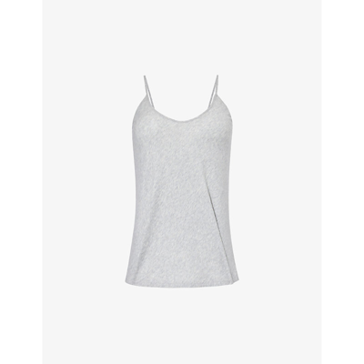 Skin Womens Heather Grey Sexy V-neck Cotton-jersey Top