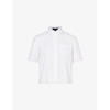 Theory Boxy Button-front Oxford Shirt In White