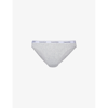 Calvin Klein Womens Grey Heather Modern Branded-waistband Stretch-cotton Briefs In Grey Heather