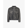 HOUSE OF SUNNY HOUSE OF SUNNY MEN'S ONYX TAKE A TRIP BRAND-EMBROIDERED FAUX-LEATHER JACKET