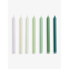 Hay Green Gradient Wax Candles Pack Of Seven In Multi