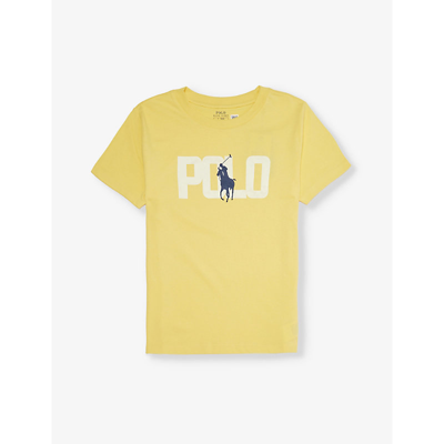 Polo Ralph Lauren Kids' Boys' Brand-print Short-sleeve Cotton-jersey T-shirt In Oasis Ylw