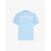 SPORTY AND RICH SPORTY & RICH WOMEN'S SKY BLUE HEALTH CLUB BRANDED-PRINT COTTON-JERSEY T-SHIRT