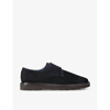 Kurt Geiger Mens  London Aiden Lace-up Suede Derby Shoes In Blue/dark