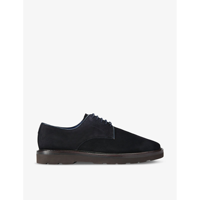 Kurt Geiger Mens  London Aiden Lace-up Suede Derby Shoes In Blue/dark