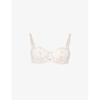 CHANTELLE CHANTELLE WOMEN'S TAFFETA PINK MYSTIC DREAM BALCONETTE LACE BRA