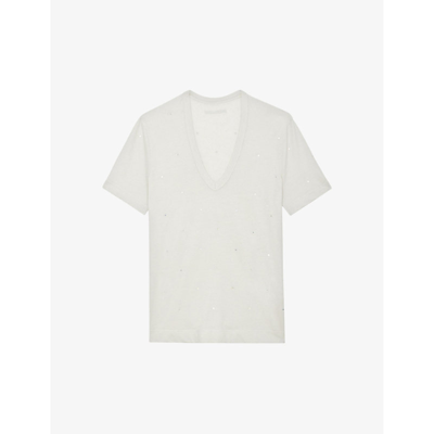 Zadig & Voltaire Wassa Linen T-shirt In Petale