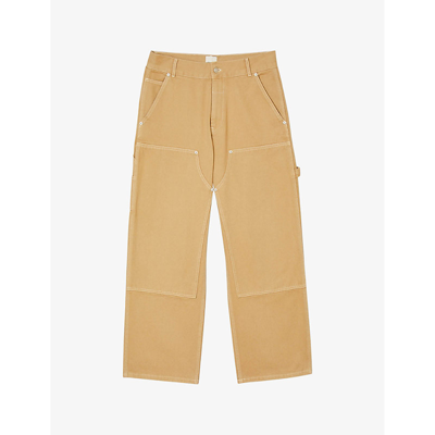 Sandro Mens Naturels Carpenter Patch-pocket Relaxed-fit Denim Jeans