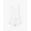 EBERJEY EBERJEY WOMENS WHITE MARIANA V-NECK STRETCH-JERSEY PLAYSUIT