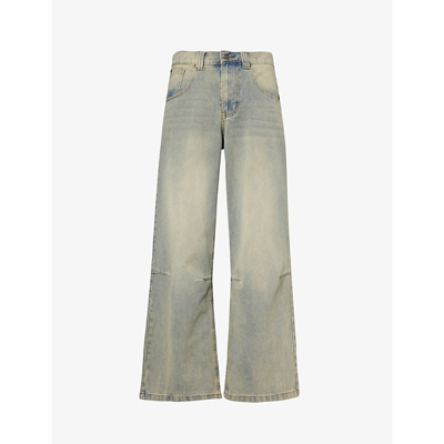 Jaded London Colossus Brand-appliquéd Relaxed-fit Jeans In Light Wash