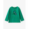 Benetton Babies'   Green Branded-print Long-sleeved Cotton-jersey T-shirt 18 Months - 6 Years