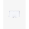 Calvin Klein Womens White Modern Branded-waistband Stretch-cotton Briefs In White