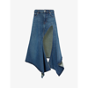 Y/project Evergreen Denim Midi Skirt In Evergreen Vintage Blue