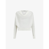 Allsaints Ridley Cropped Wool Sweater In Chalk White