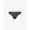 Calvin Klein Womens Black Modern Logo-embroidered Stretch-lace Briefs Xs In Black