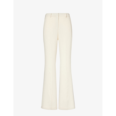 Theory Womens Rice Pressed-crease Straight-leg Id-rise Crepe Trousers