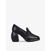 MARTINE ROSE X CLARKS MARTINE ROSE X CLARKS WOMENS BLACK LEATHER LEATHER HEELED LOAFERS
