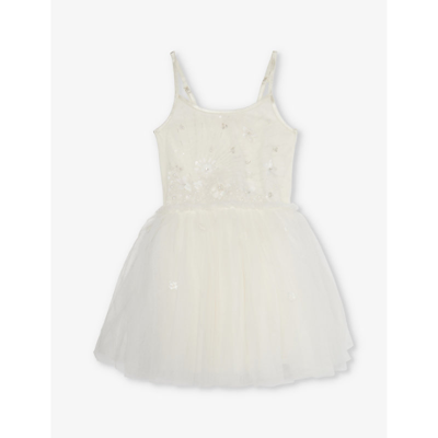 Tutu Du Monde Babies'  Milk Sequin And Bead-embellished Cotton Dress 3-24 Months