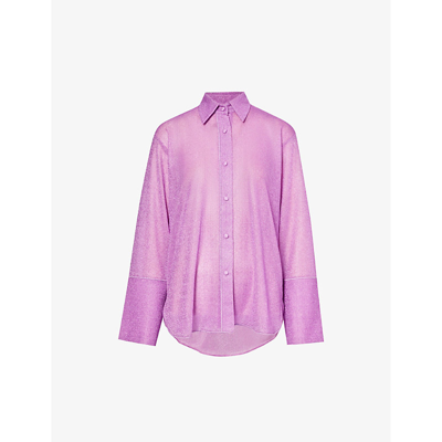 OSEREE OSEREE WOMEN'S GLICINE LUMIÈRE RELAXED-FIT WOVEN SHIRT