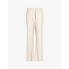 Beyond Yoga Womens Ivory Well Travelled Wide-leg High-rise Stretch-jersey Trousers In Ivory