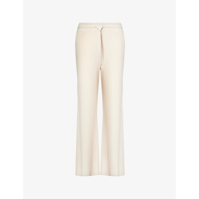 BEYOND YOGA BEYOND YOGA WOMEN'S IVORY WELL TRAVELLED WIDE-LEG HIGH-RISE STRETCH-JERSEY TROUSERS