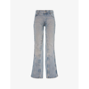 Y/project Hook And Eye Jeans Woman Blue In Cotton In Vintage Pink