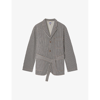 Soeur Alphonse Stripe Cotton Jacket In Noir/blanc