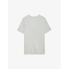 Zadig & Voltaire Zadig&voltaire Women's Blanc Wassa V-neck Short-sleeve Linen-blend T-shirt