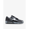 NIKE NIKE MENS GORE TEX DARK SMOKE GREY AIR MAX 90 GORE-TEX LEATHER AND MESH LOW-TOP TRAINERS