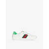 GUCCI GUCCI BOYS GR.WHITE/VRV/ROS/B.S KIDS NEW ACE LEATHER TRAINERS