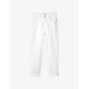 THE WHITE COMPANY THE WHITE COMPANY WOMEN'S WHITE BROMPTON ORGANIC COTTON BOYFRIEND JEANS