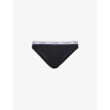 Calvin Klein Womens Black Modern Branded-waistband Stretch-cotton Briefs In Black