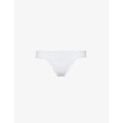 Eberjey Womens White Mariana Floral Lace Thong