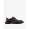 MARTINE ROSE X CLARKS MARTINE ROSE X CLARKS WOMEN'S BROWN TEXTILE SNAKE-PRINT LEATHER OXFORD SHOES