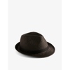 Ted Baker Mens Black Panns Webbing-trim Straw Trilby Hat