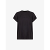 Victoria Beckham Womens Black Text-print Organic Cotton-jersey T-shirt