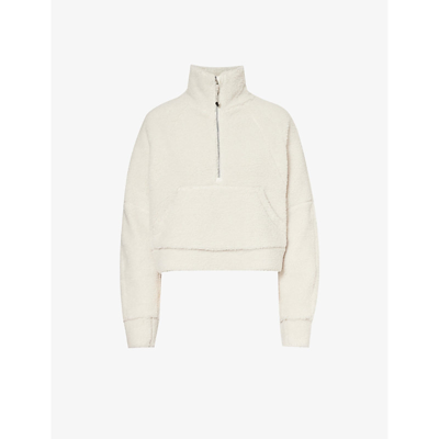 Lululemon Scuba Logo-embroidered Fleece Sweatshirt In Bone