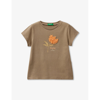 BENETTON FLORAL-EMBROIDERED COTTON T-SHIRT 18 MONTHS-6 YEARS