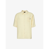 DAILY PAPER DAILY PAPER MEN'S ICING YELLOW ENZI SEERSUCKER-TEXTURE COTTON POLO SHIRT
