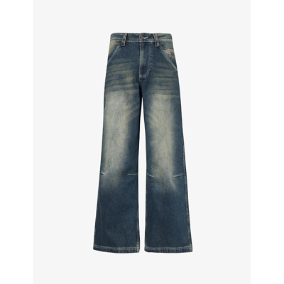 Jaded London Colossus Brand-appliquéd Relaxed-fit Jeans In Ldn