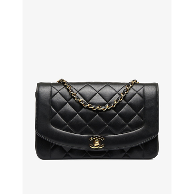 Reselfridges Womens Black Pre-loved Chanel Medium Diana Leather Shoulder Bag