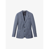 REISS REISS MENS INDIGO RAVENSWOOD SINGLE-BREASTED WOOL-BLEND BLAZER